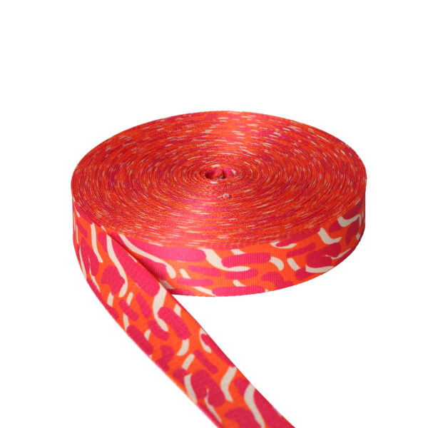 Cinta Sublimada Pincelada Geo Naranja-Fucsia - CSPGNF