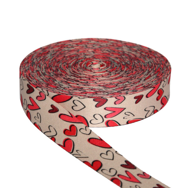 Cinta Sublimado Crudo Corazones Rojo - 898000 CCR